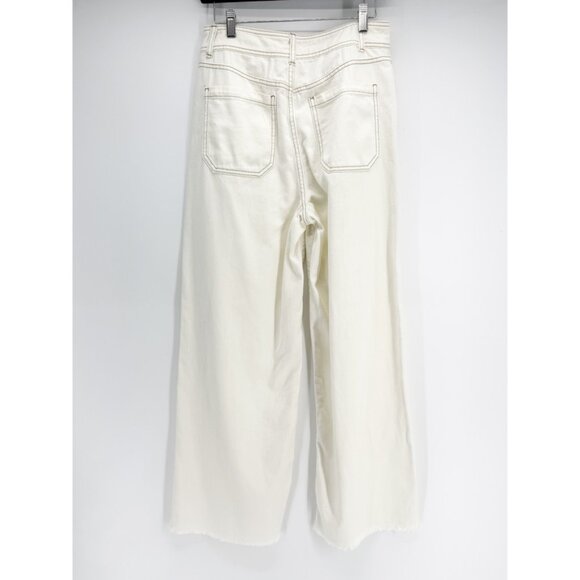 Future Collective With Jenny K. Lopez High-Rise Raw Edge Ecru Jeans 6 - Picture 4 of 7